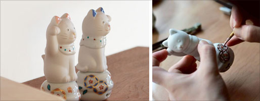 【別注品】小さな手の中に宿る、上出長右衛門窯のまなざし。二寸ちょうえもん招猫ができあがるまで。