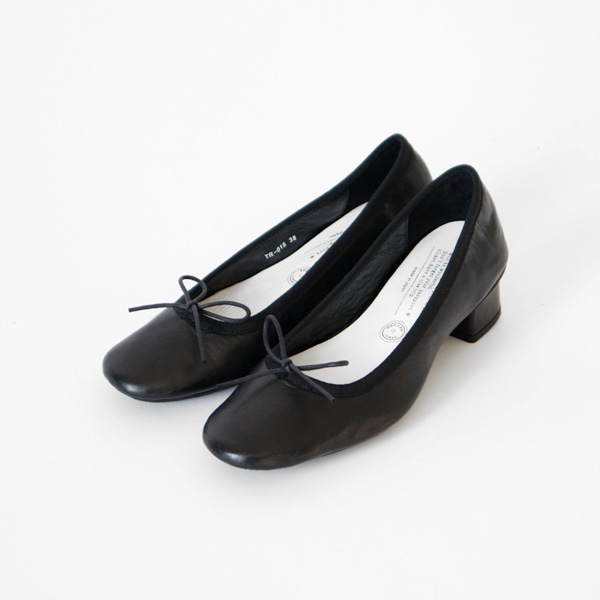 37.0TRAVEL SHOES ヒール付バレエシューズ レイン TR015 BLACK