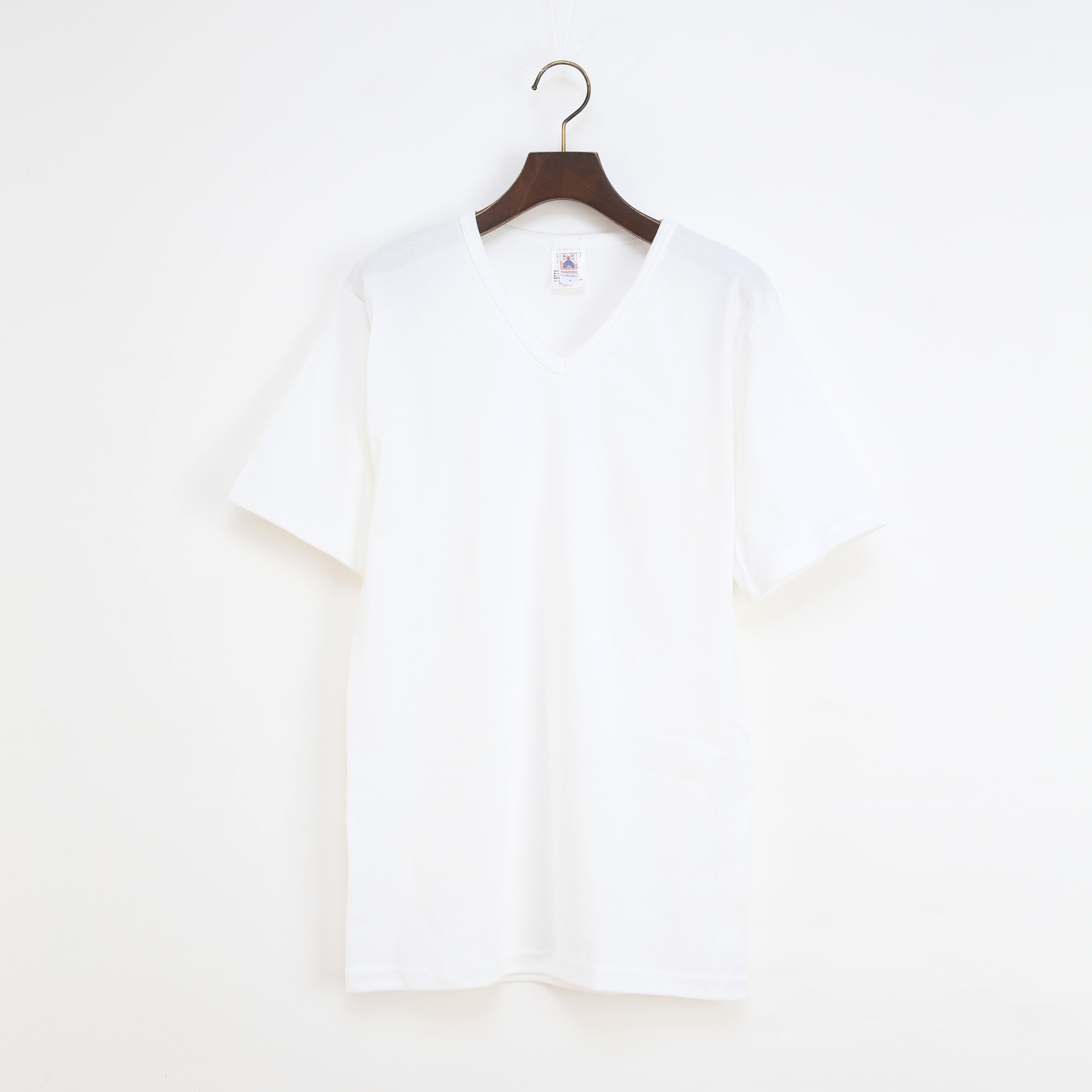 無地Vネックショートスリーブ white