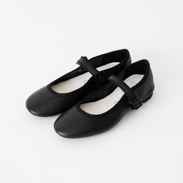 37.0TRAVEL SHOES ストラップバレエシューズ レイン TR019 BLACK