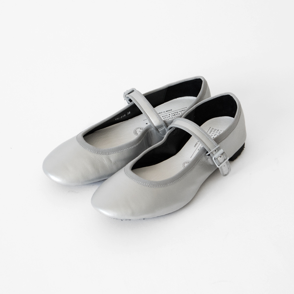 38.0TRAVEL SHOES ストラップバレエシューズ レイン TR019 SILVER