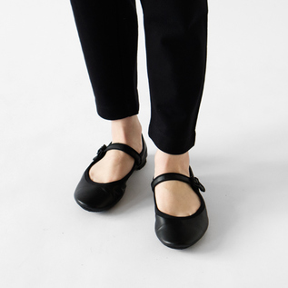 TRAVEL SHOES ストラップバレエシューズ レイン TR019 BLACK／chausser
