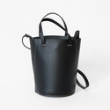 丸底レザーバケツバッグ　BLACK