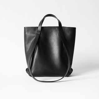 レザースモールトート loop handle BLACK／PATRICK STEPHAN