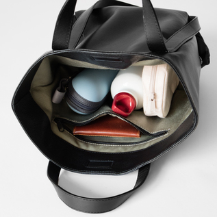 レザースモールトート loop handle BLACK／PATRICK STEPHAN