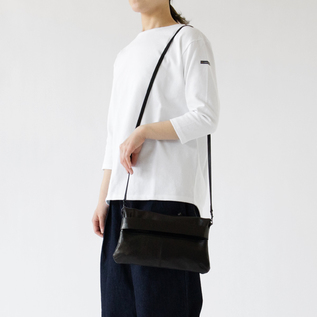 3way レザーポシェト enveloppe BLACK／PATRICK STEPHAN（パトリック