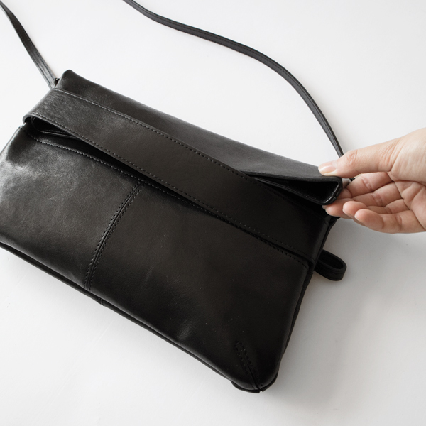 Theory 本革バッグ黒 3way レザーポシェト enveloppe BLACK／PATRICK STEPHAN（パトリック
