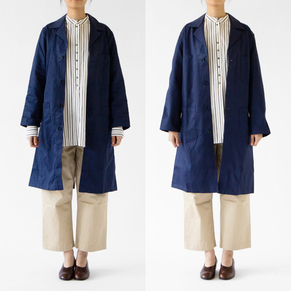 左：サイズ40、右：サイズ42（モデル身長：167cm）NAVYを着用