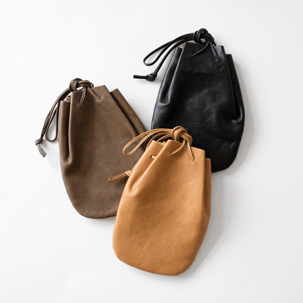 HORSE LEATHER / DROP SHAPE POUCH S（巾着バッグ）／ARTS&CRAFTS