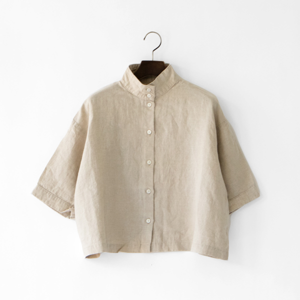 LINEN STAND UP COLLAR シャツ