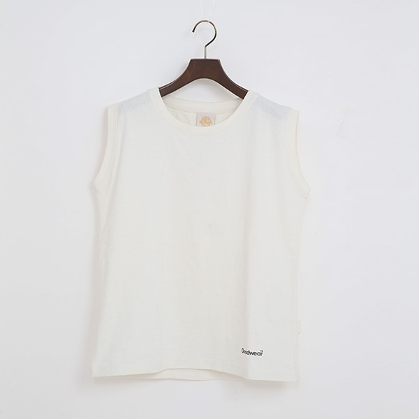 PIGMENT DYED ノースリーブTシャツ（WHITE）