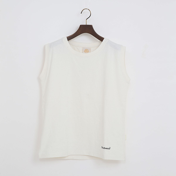 PIGMENT DYED ノースリーブTシャツ（WHITE）