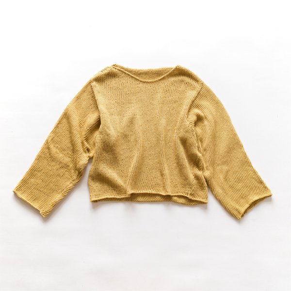 CROP SPRING SWEATER （コットンクルーネックセーター）CORN