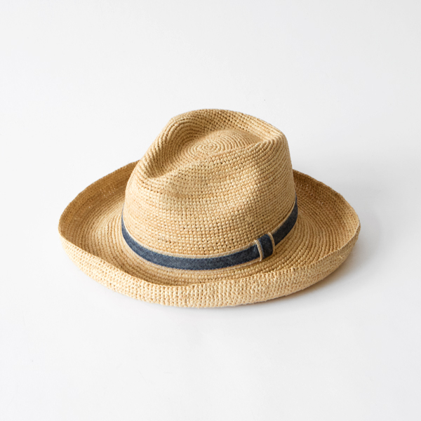 ラフィアかぎ編み ポークセーラハット ラフィアかぎ編み ポークセーラハット