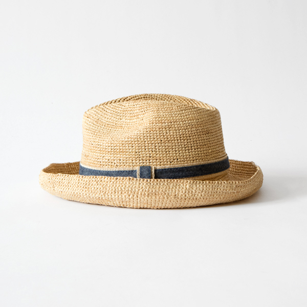 ラフィアかぎ編み ポークセーラハット ラフィアかぎ編み ポークセーラハット