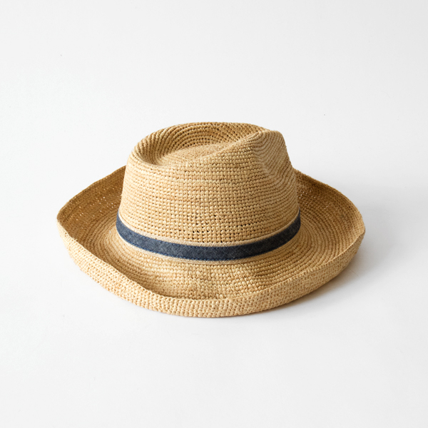 ラフィアかぎ編み ポークセーラハット ラフィアかぎ編み ポークセーラハット