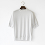 サイロプレミアムヌーディ天竺 5分袖モックネックTシャツ