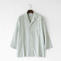 男女兼用　七分袖パジャマシャツ　ミントグレー 