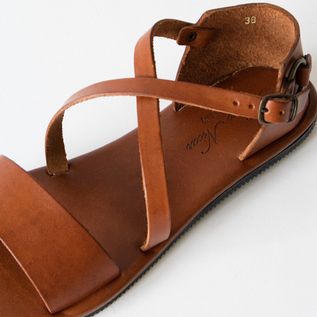 未使用 クラシカ レザーサンダル 26cm 焦茶 KLASICA ルカ グロッシ Luca Grossi ラウンドトウレザーグルカサンダル