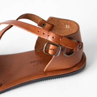 未使用 クラシカ レザーサンダル 26cm 焦茶 KLASICA ルカ グロッシ Luca Grossi ラウンドトウレザーグルカサンダル