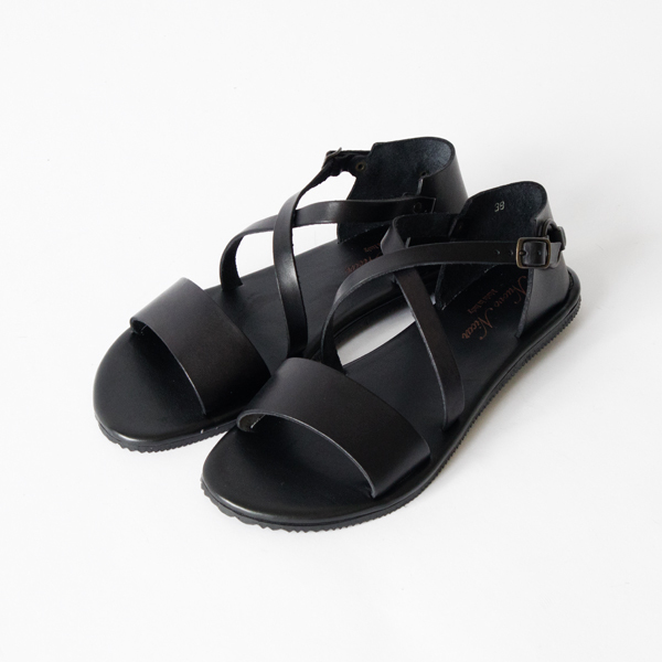 レザーサンダル W0162 NERO