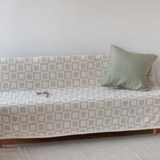 リネン＆シュニールコットン シングルブランケット（140×180）フレーム