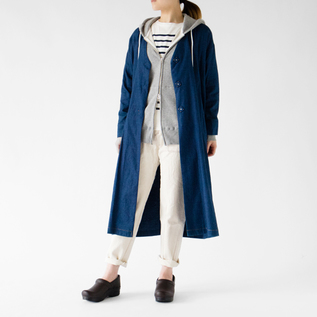 【 vintage 】70’s パイル ロングガウン ブルー系 M 国産品 インディゴ シャツガウン／ZUTTO（ズット）｜愛着を持ってずっと使い
