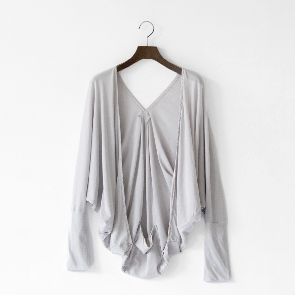 スーピマ強撚天竺パッカブル変形カーディガン(LIGHT GREY)