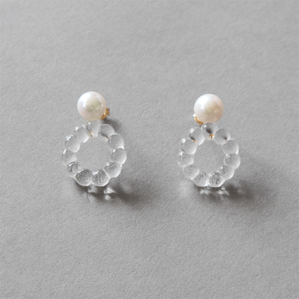 【受発注】 K10 サークルパール ピアス