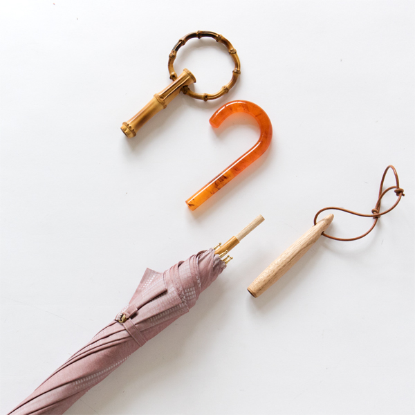 晴雨兼用長傘 朝の月とカスタムハンドル