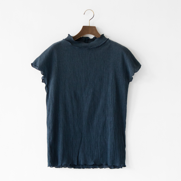 コットンクレープシャツ(NAVY)