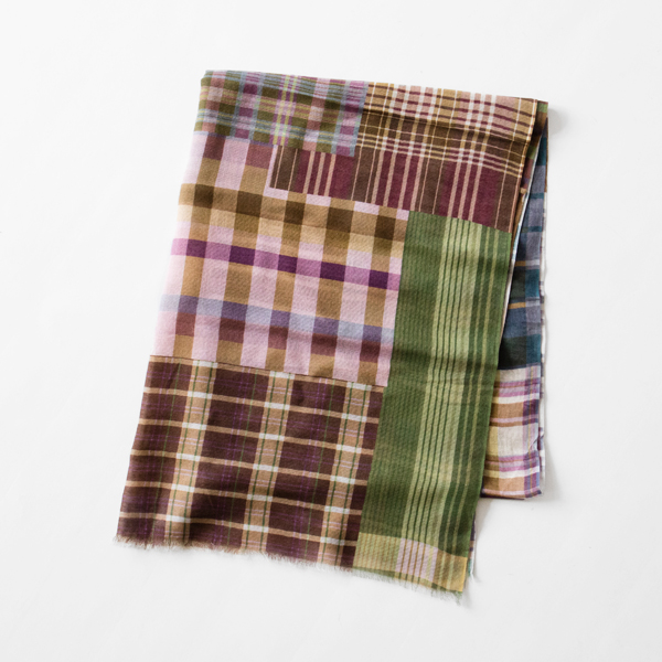 コットンリネンストール GREEN BROWN PURPLE コットンリネンストール GREEN BROWN PURPLE