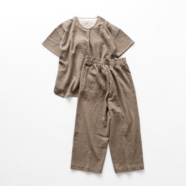 カップ付きコットンリネンルームウェア(BEIGE)