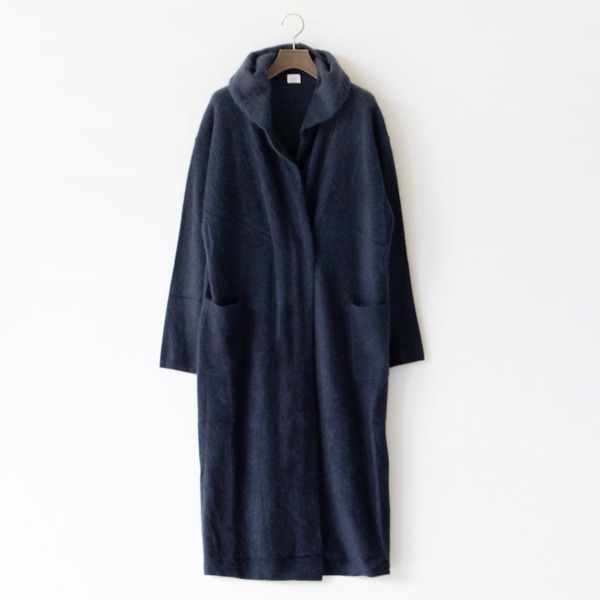 カシミヤラクーン フードニットカーディガン(B.NAVY) カシミヤラクーン フードニットカーディガン(B.NAVY)