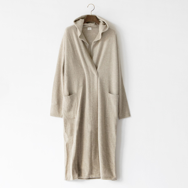 カシミヤラクーン フードニットカーディガン(BEIGE) カシミヤラクーン フードニットカーディガン(BEIGE)