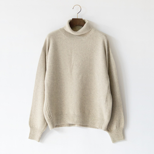 コットンウール ハイネックニットプルオーバー(BEIGE) コットンウール ハイネックニットプルオーバー(BEIGE)