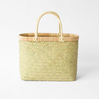 岩手県 すず竹 手提 二本編籐巻手小判型／日本の竹細工｜愛着を持って