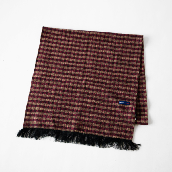 シルクウール紗織りストール（WINE PURPLE）