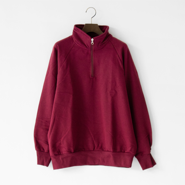 Bordeaux Sport-Mハーフジップジャージトップ