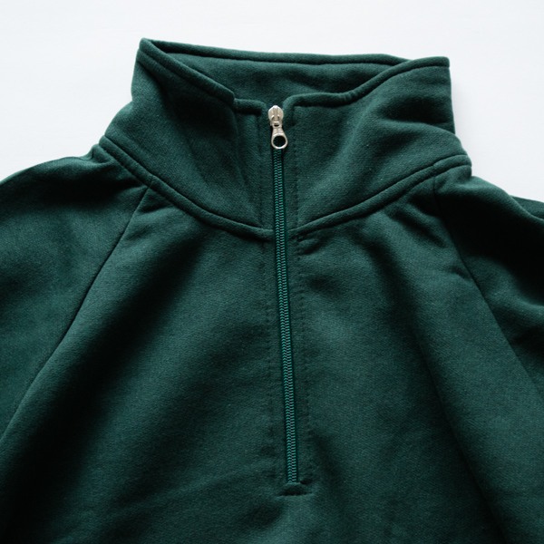 ハーフジップ付き(Verde Bottiglia)