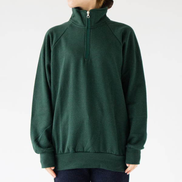 ハーフジップジャージトップ Verde Bottiglia-M(身長162cm)