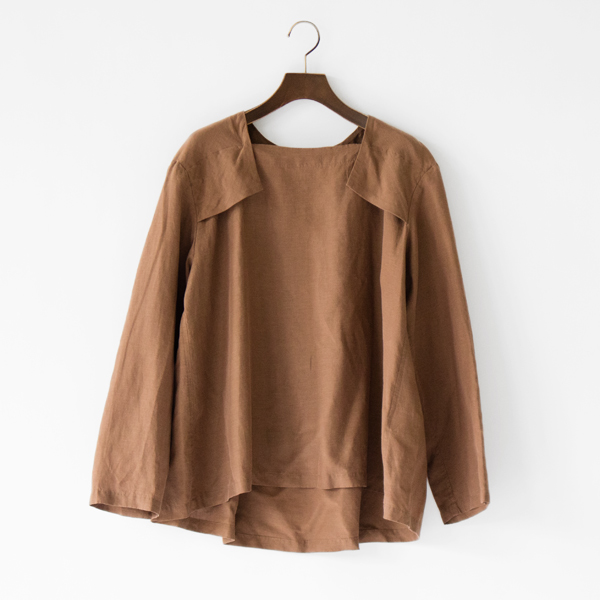 リネンセルロース ブラウス(BROWN)