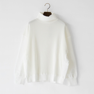 ワッフル×裏毛 切り替えタートルプルオーバー(WHITE) ワッフル×裏毛 切り替えタートルプルオーバー(WHITE)