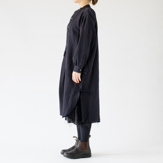 ウールリネン フレンチボサムロングシャツ／HAVERSACK（ハバーサック