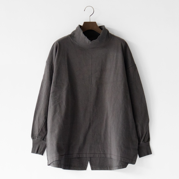 アメリカンジャージーバックスリットハイネックロングスリーブ(GRAY)
