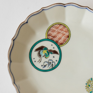 丸紋花鳥 絵変わり取皿（五客セット）／宮本泰山堂(みやもとたいざん