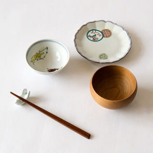 丸紋花鳥 絵変わり取皿（五客セット）／宮本泰山堂(みやもとたい