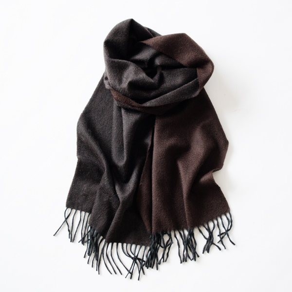 マフラー Arran Semi Reversible/Charcoal×Chocolate