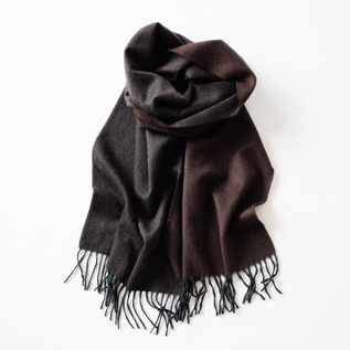マフラー Arran Semi Reversible/Charcoal×Chocolate