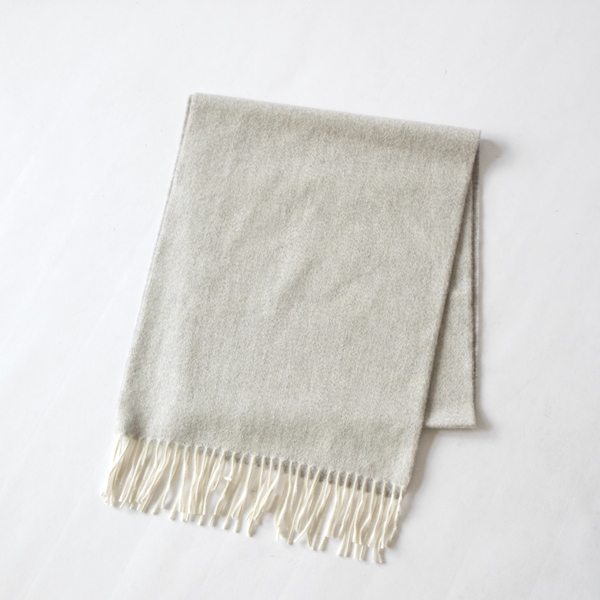 カシミヤマフラー Arran Semi (White×Silver Reversible)